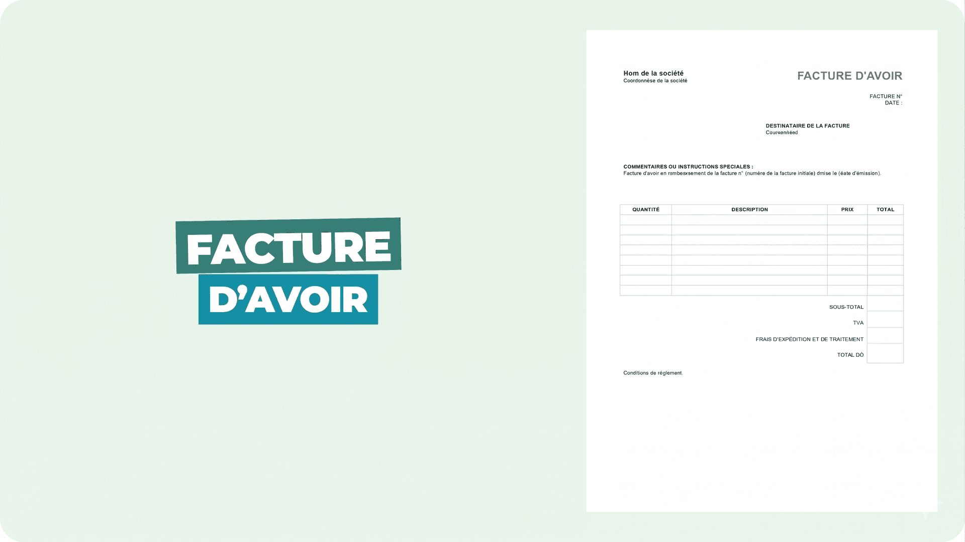 Créer une facture avoir gratuite en ligne