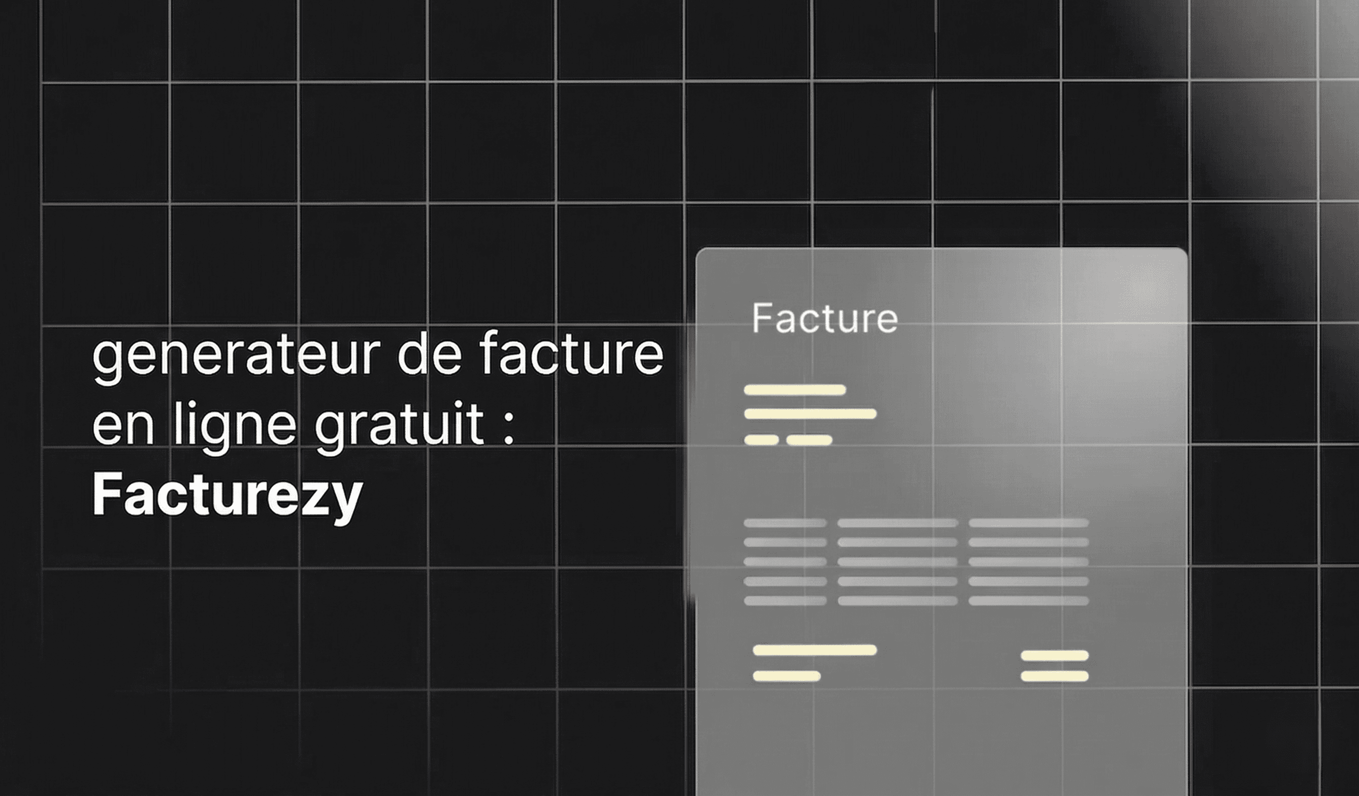 Interface du générateur de facture gratuit en ligne Facturezy